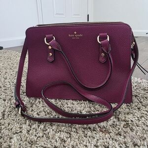 kate spade New York Plum Pebbled Leather Satchel